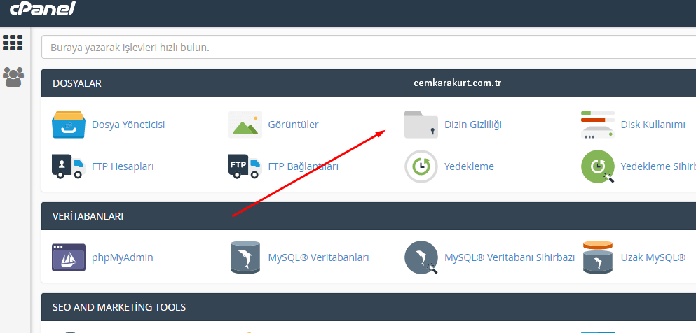 Cpanel Dizin Şifreleme Nasıl Yapılır ?